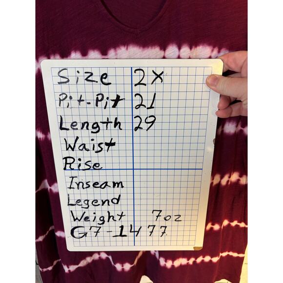 Torrid women’s V-neck long sleeve T-shirt tie-dye burgundy casual plus size ￼ - Picture 8 of 8